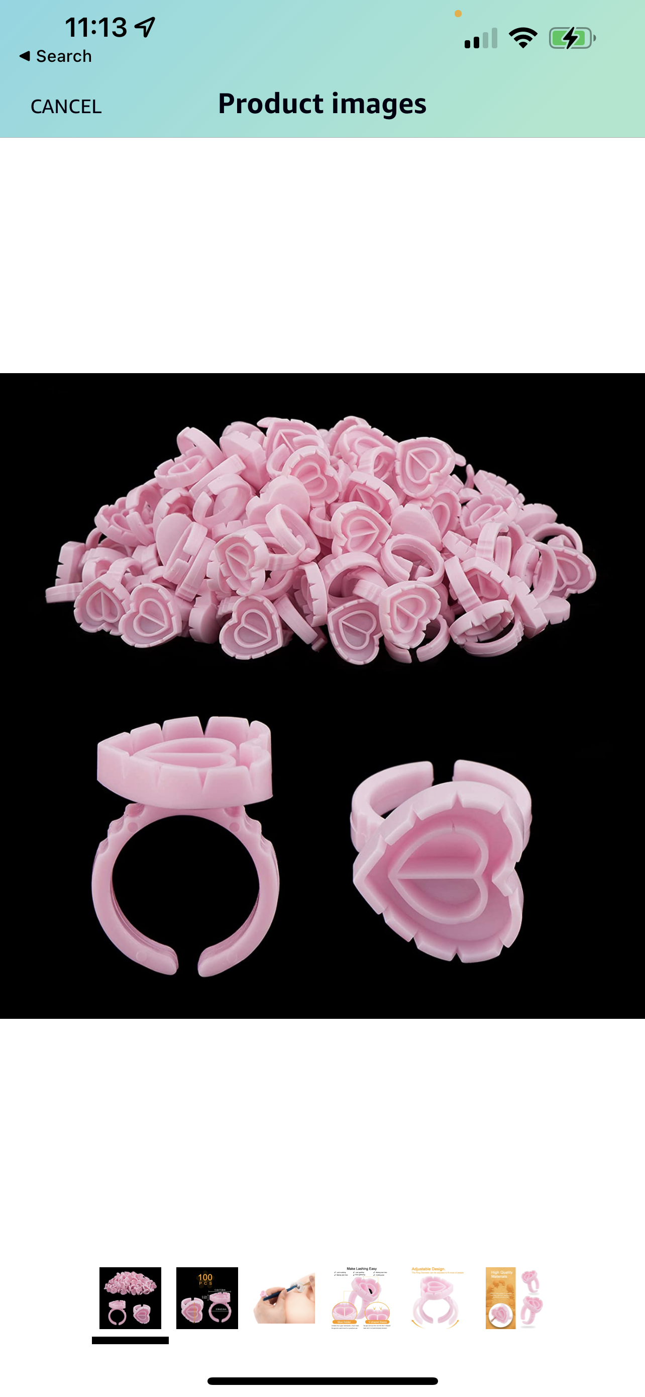 50 PCS Volume Heart Glue Rings for Lashes Fan, Lash Glue Holder Ring Cups, Eyelash Glue Ring for Lash Extension Supplies, Blossom Ring Fanning Cups for Eyelashes Supplies