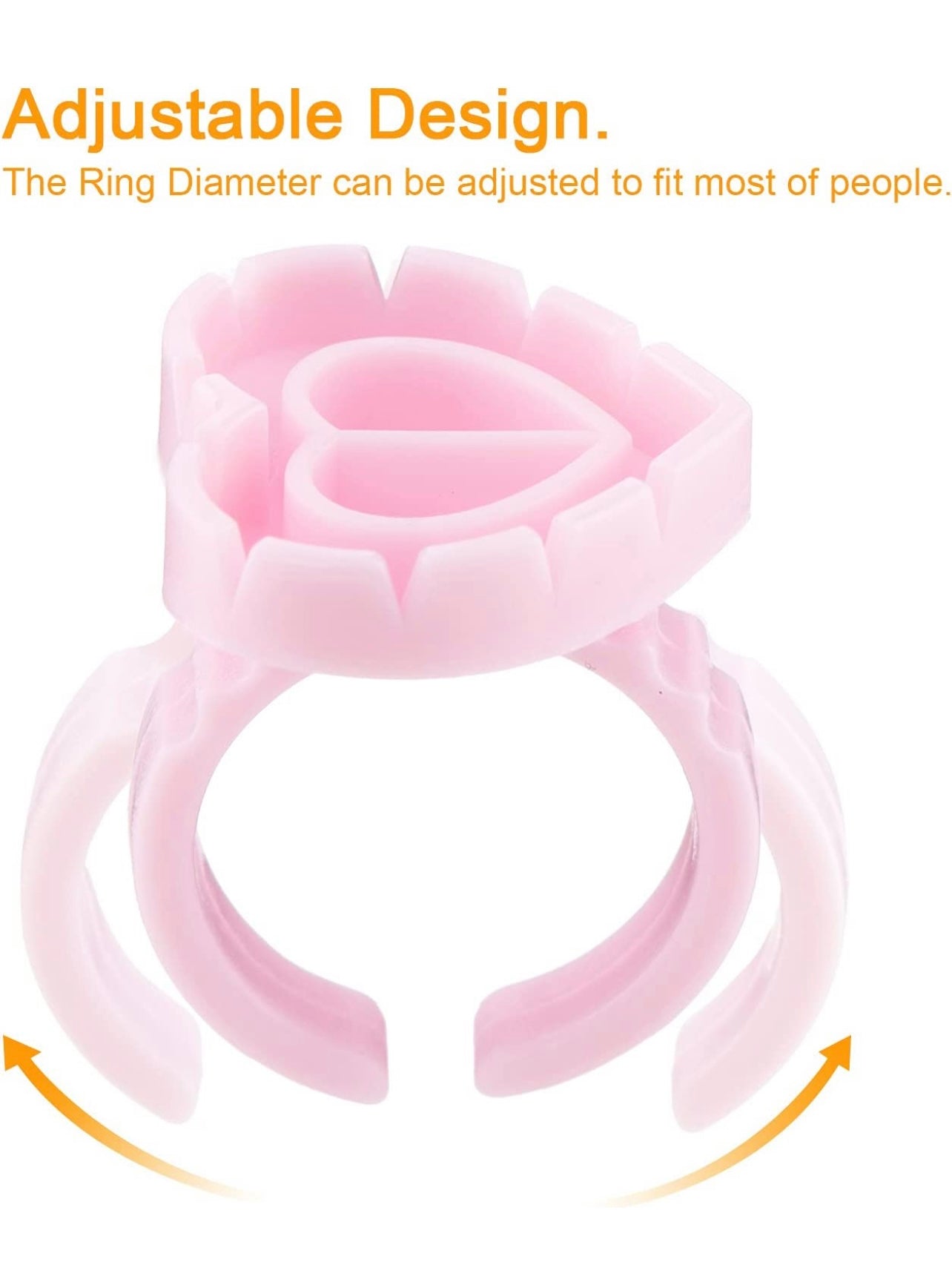 50 PCS Volume Heart Glue Rings for Lashes Fan, Lash Glue Holder Ring Cups, Eyelash Glue Ring for Lash Extension Supplies, Blossom Ring Fanning Cups for Eyelashes Supplies